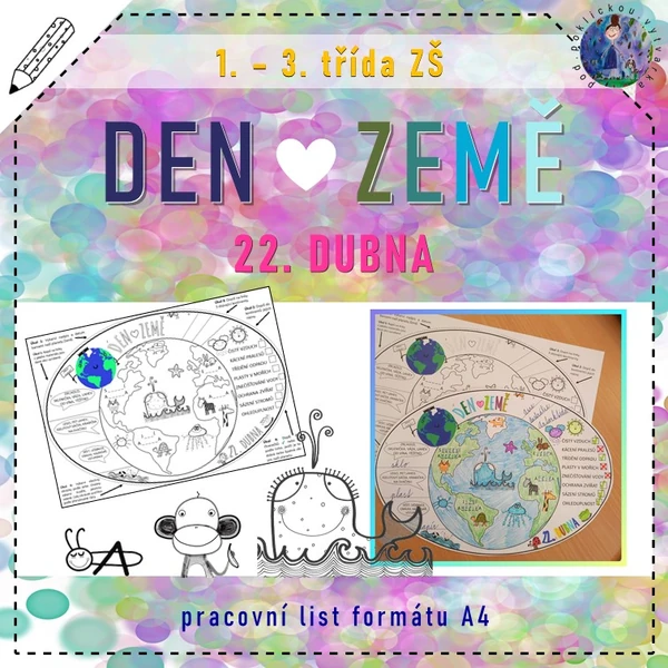 Den Země - dekorační pracovní list / plakát A4