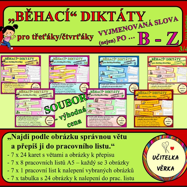 BĚHACÍ DIKTÁTY - VYJMENOVANÁ SLOVA "B - Z" - SOUBOR