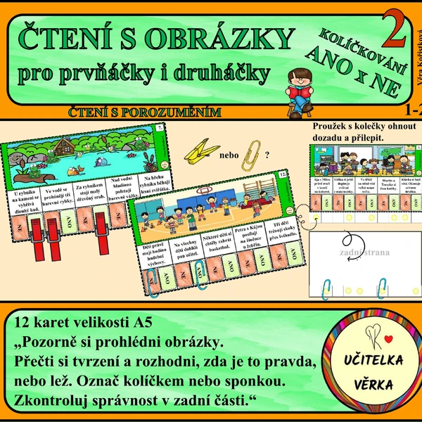 ČTENÍ S OBRÁZKY pro prvňáčky a druháčky 2 - ANO x NE