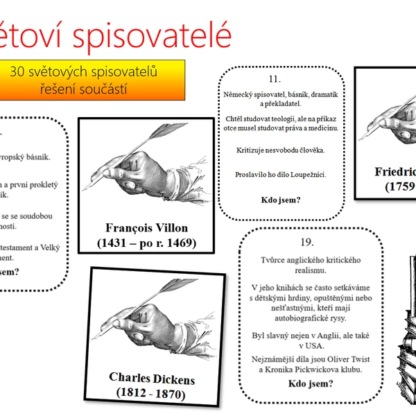 Světoví spisovatelé - kdo jsem?