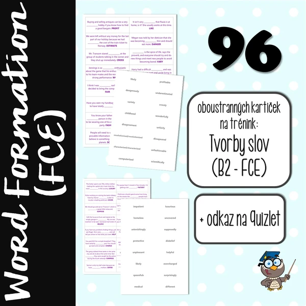 Word Formation (FCE) - Tvorba slov (zkouška FCE - B2)