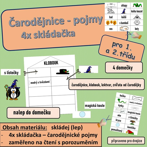 Čarodějnice - pracovní list