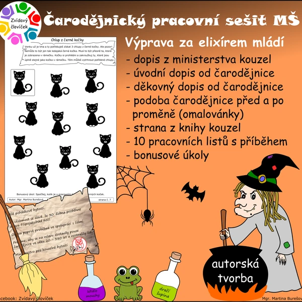 Čarodějnický sešit s příběhem MŠ: VÝPRAVA ZA ELIXÍREM MLÁDÍ