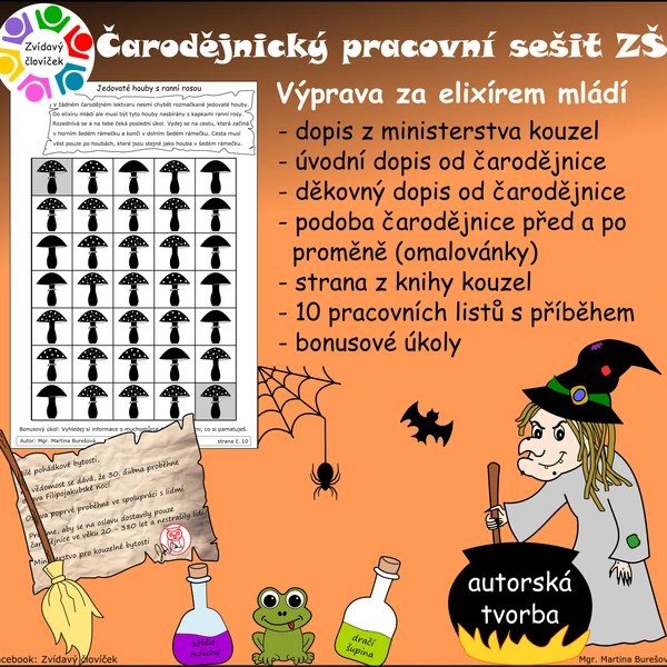 Čarodějnický sešit s příběhem ZŠ: VÝPRAVA ZA ELIXÍREM MLÁDÍ