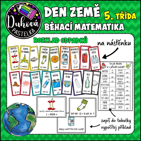 DEN ZEMĚ - běhací matematika - odpady