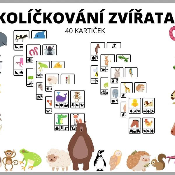Zvířecí kolíčkování - siluety