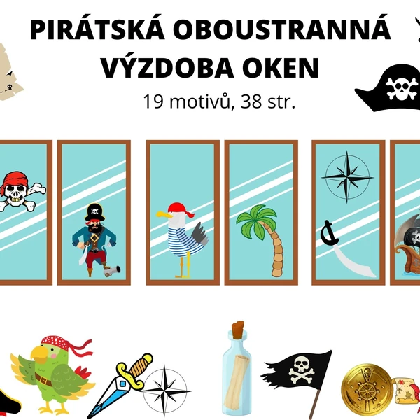 PIRÁTSKÁ OBOUSTRANNÁ VÝZDOBA OKEN