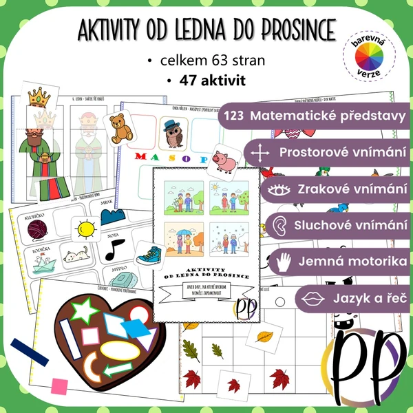 Aktivity od ledna do prosince (barevná verze)