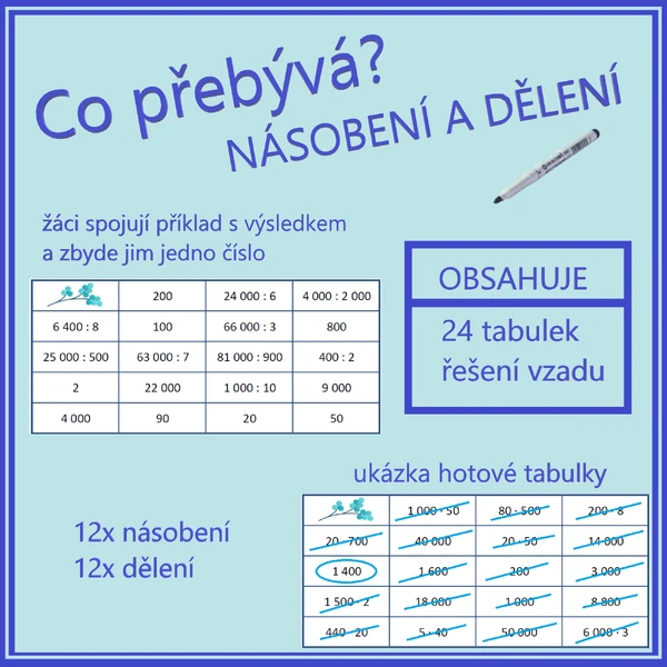 Co přebývá? Násobení a dělení do 100 000