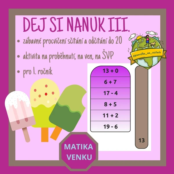 Dej si nanuk - sčítání a odčítání do 20