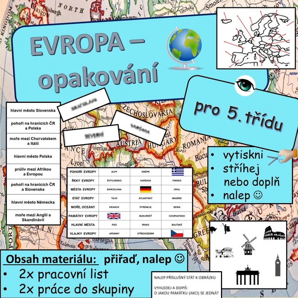 Evropa - opakování - 5.ročník