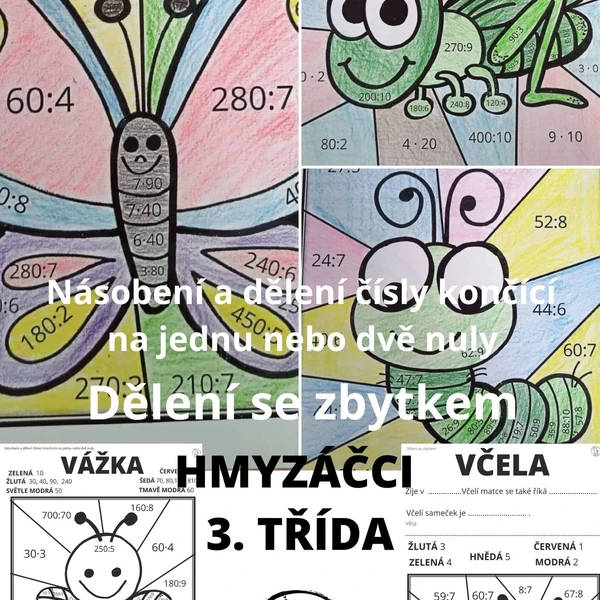 Hmyzáčci - vykreslovačky  3. třída matematika