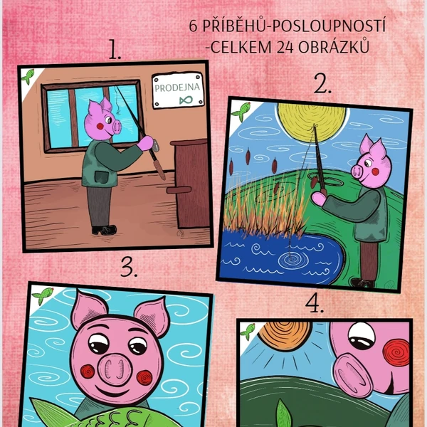 O prasátku: dějová posloupnost (hláska R) 