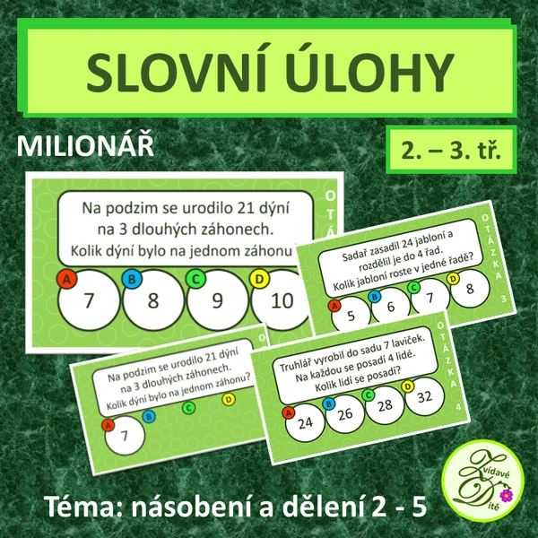 Slovní úlohy - milionář