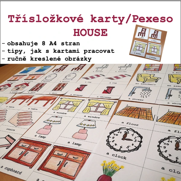 Třísložkové karty, Pexeso - HOUSE