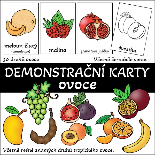 Demonstrační karty - ovoce