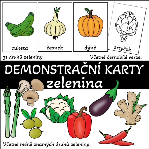 Demonstrační karty - zelenina