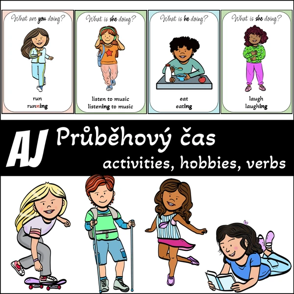 Aktivity, slovesa, průběhový čas - flashcards