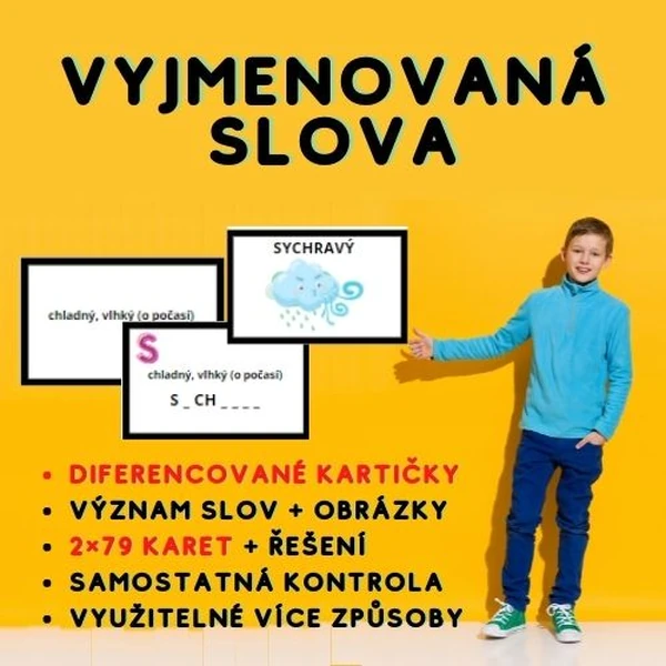 Vyjmenovaná slova: diferencované karty