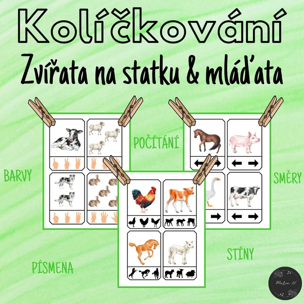 Zvířata na statku & mláďata, kolíčkování