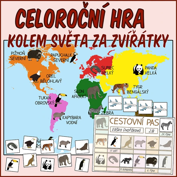 Celoroční hra - Kolem světa za zvířátky
