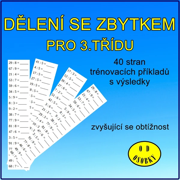 DĚLENÍ SE ZBYTKEM - trénovací sloupečky