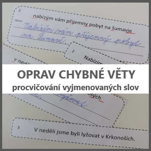 Oprav chybné věty - procvičování VS