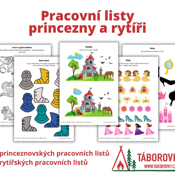 Pracovní listy - princezny a rytíři
