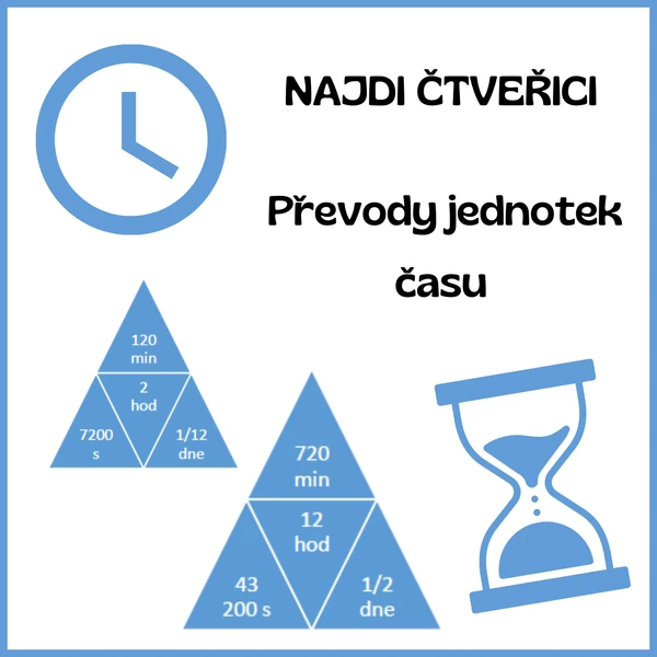 Převody jednotek - ČAS - najdi čtveřici