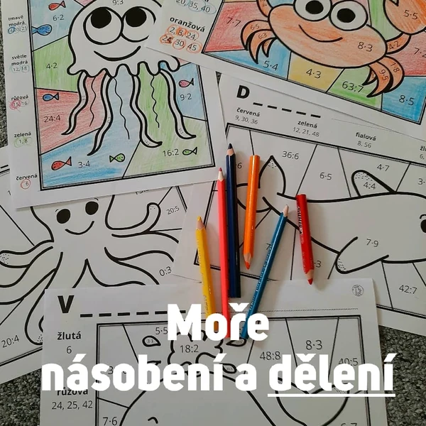 Moře - vykreslovačky - násobení a dělení