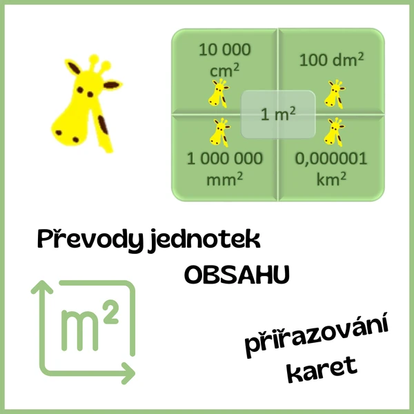 Převody jednotek - OBSAH - přiřazování kartiček