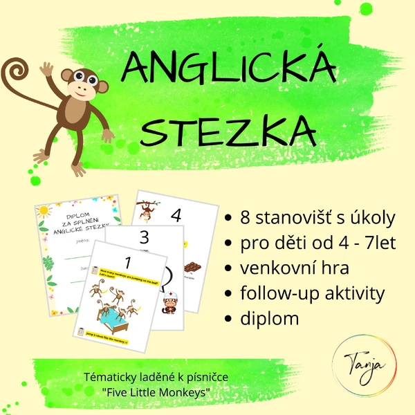 Anglická stezka "Five Little Monkeys"