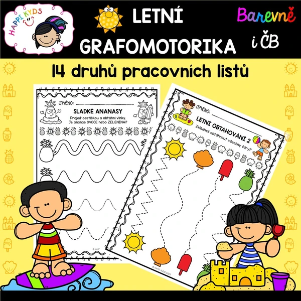LETNÍ GRAFOMOTORIKA - pracovní listy