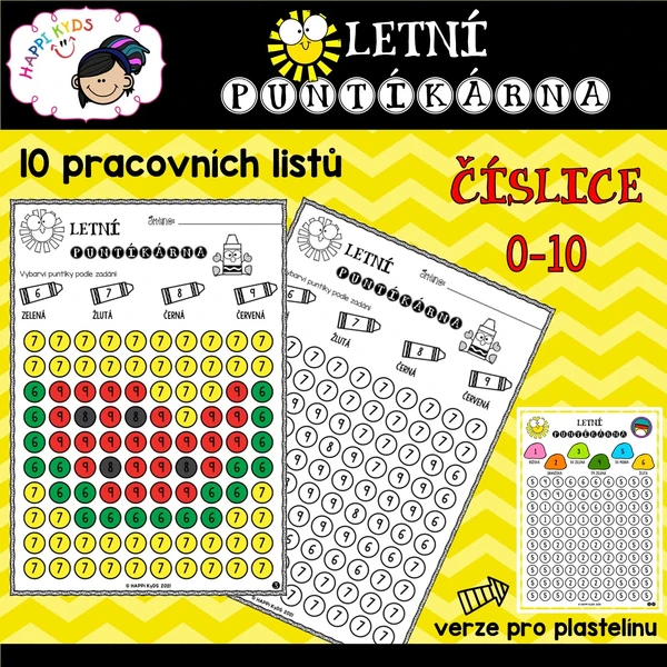 LETNÍ PUNTÍKÁRNA - pracovní listy a modelovací podložky