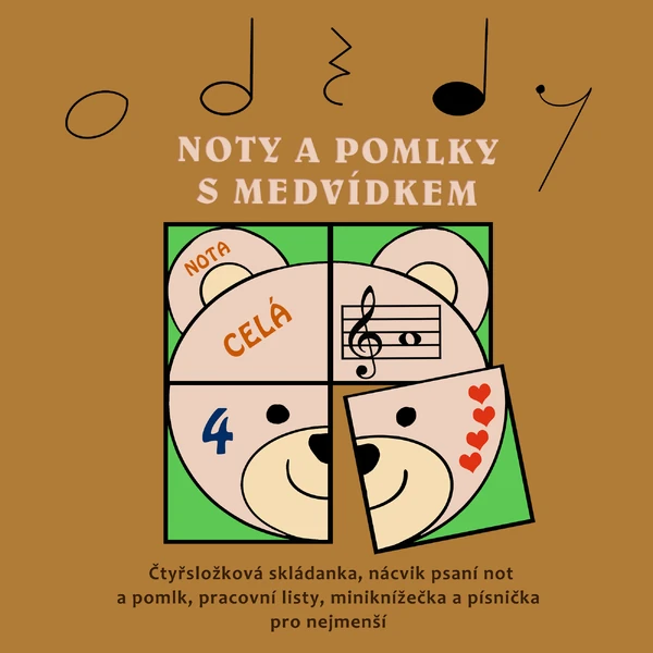Noty a pomlky s medvídkem