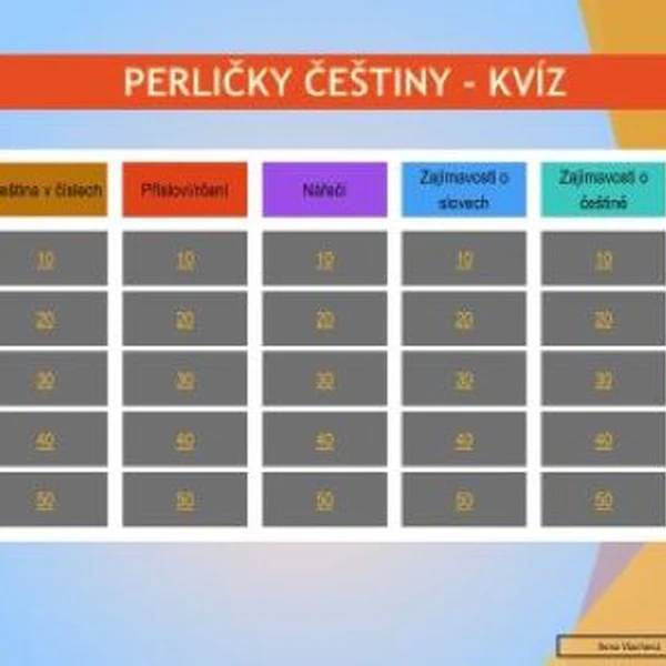 KVÍZ PERLIČKY ČEŠTINY