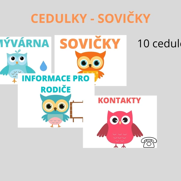 Cedulky Sovičky do MŠ