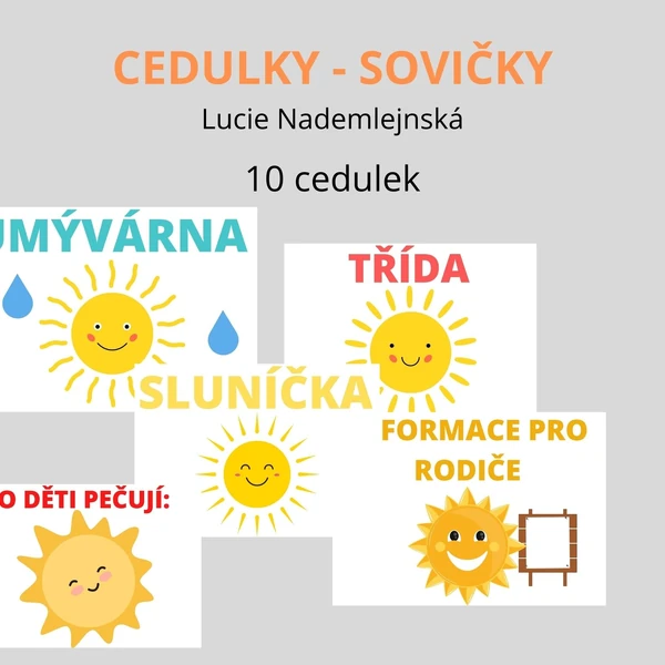 Sluníčka cedulky do MŠ