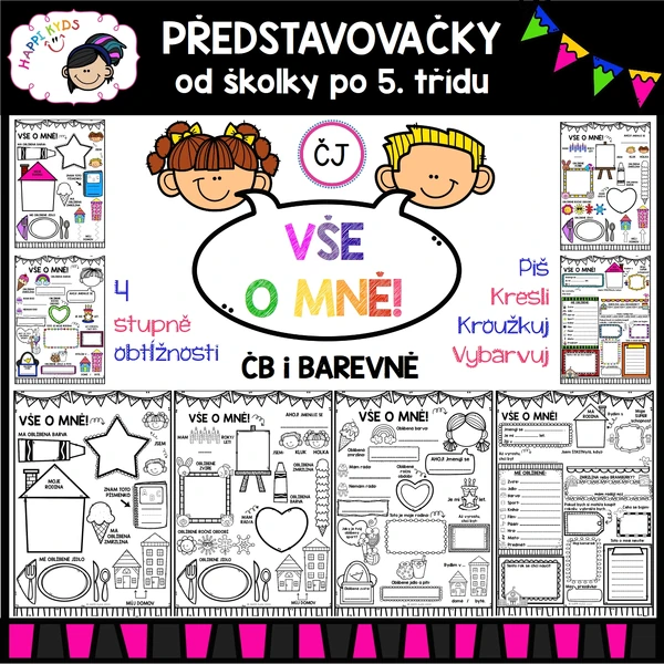 VŠE O MNĚ - představovací pracovní listy