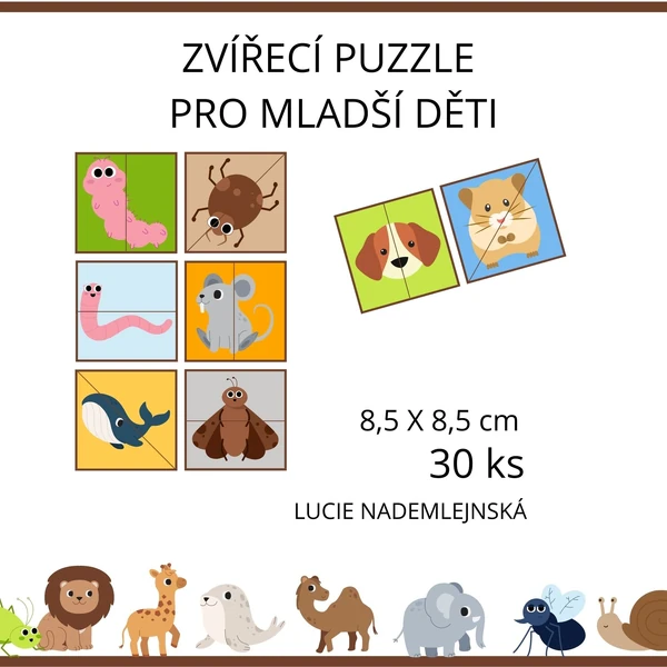 Zvířecí puzzle pro mladší děti