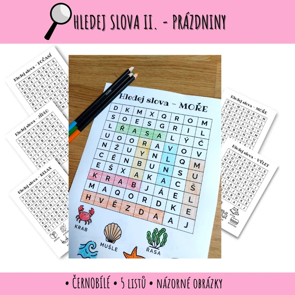 Hledej slova - Prázdniny