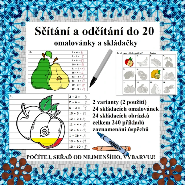 Sčítání a odčítání do 20 (bez přechodu i s přechodem desítky)