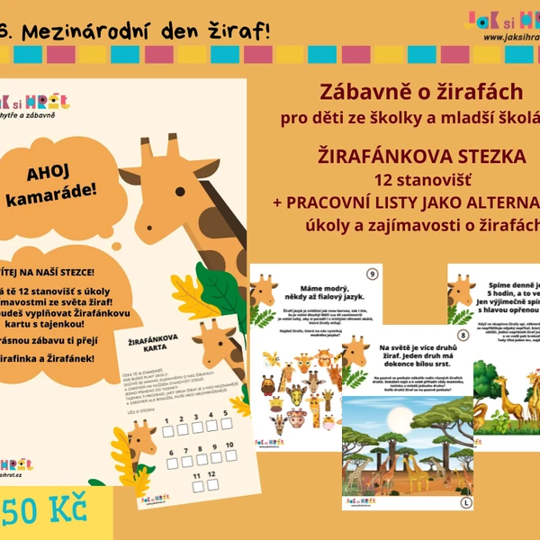 ŽIRAFA - STEZKA A PRACOVNÍ LISTY