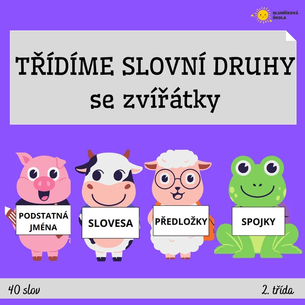 TŘÍDÍME SLOVNÍ DRUHY SE ZVÍŘÁTKY