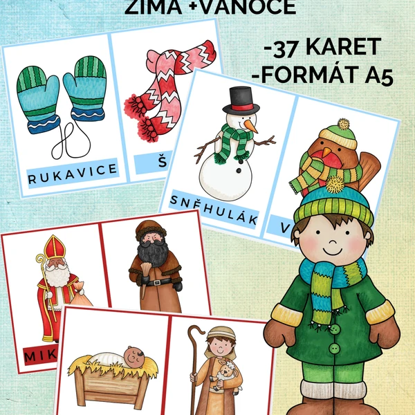 Demonstrační obrázky (komunikační karty) ZIMA+VÁNOCE 
