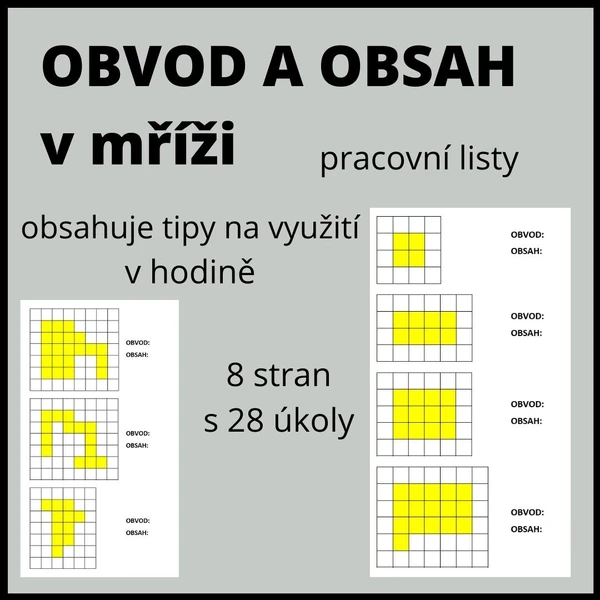 OBVOD A OBSAH v mříži - pracovní listy