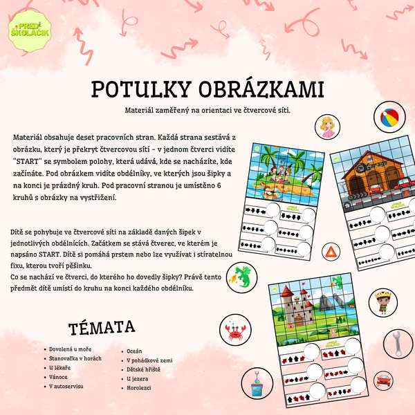 Toulky obrázkami (Orientace ve čtvercové síti)