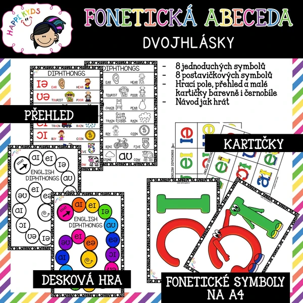 Fonetická abeceda - DIPHTHONGS - sada