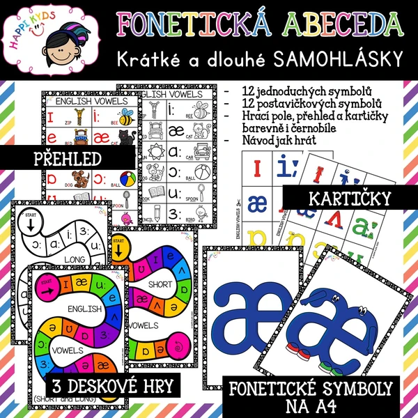 Fonetická abeceda - VOWELS - sada