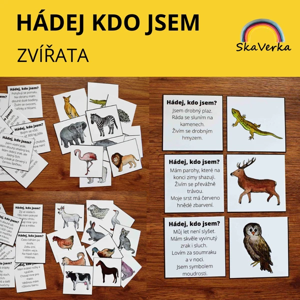 HÁDEJ KDO JSEM - zvířata /domácí, lesní, ze ZOO/